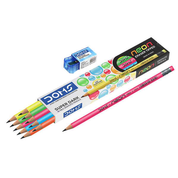 Doms Neon Rubber Tipped Pencil