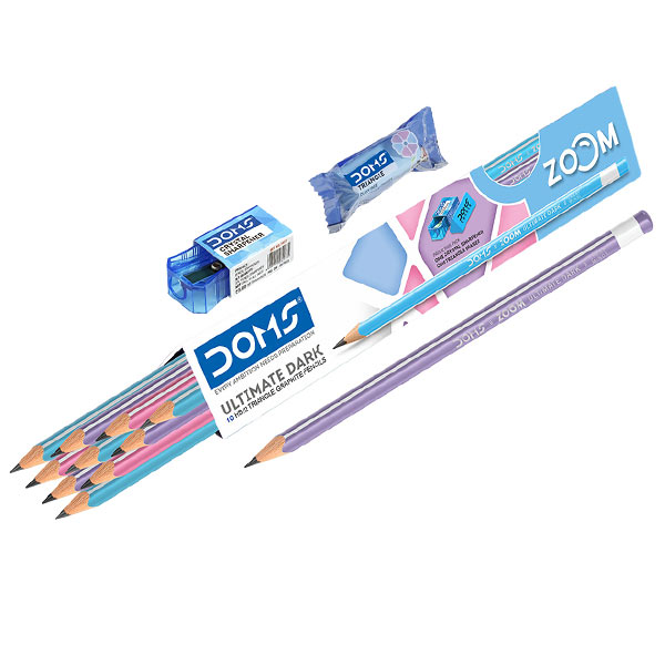 DOMS Zoom Triangle Jar Of Pencil