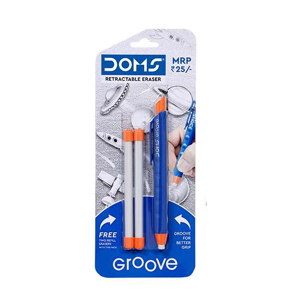 DOMS Groove Retractale Eraser Pack of 2