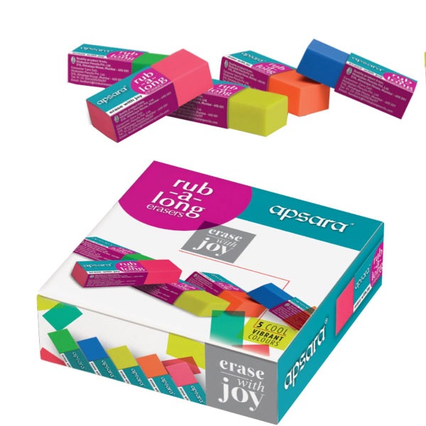 Apsara Rub long Coloured Non Dust Eraser