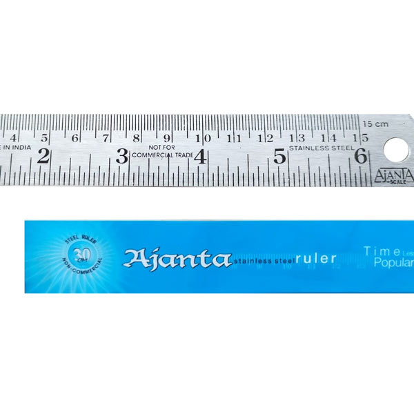 Ajanta Steel Ruers 15cm | Small Steel Scales