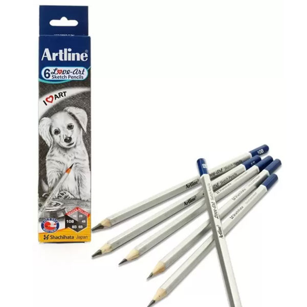 Artline HB,2B,4B,6B,8B,10B Pencils  (Pack of 6)