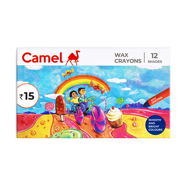 Camel Wax Crayons Assorted pack of 12 shades