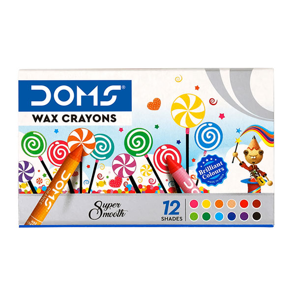 DOMS Wax Crayons 12 Shades Box Pack