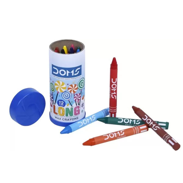 DOMS Long Wax Crayons 12 Shades