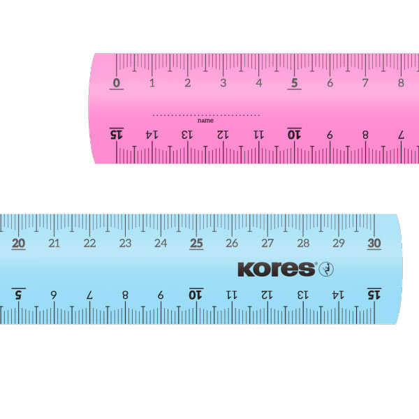 Kores Transparent Ruler 30cm | Big Scales