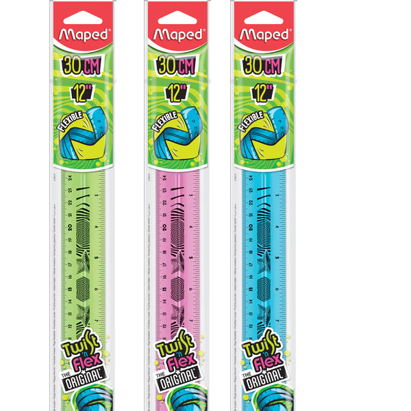 Maped Twist and Flex Flat Ruler (30 cm) Big Plastic Scale