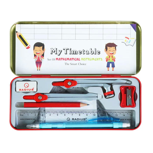 Radius Axis Mathematical Instrument Box - Red Box