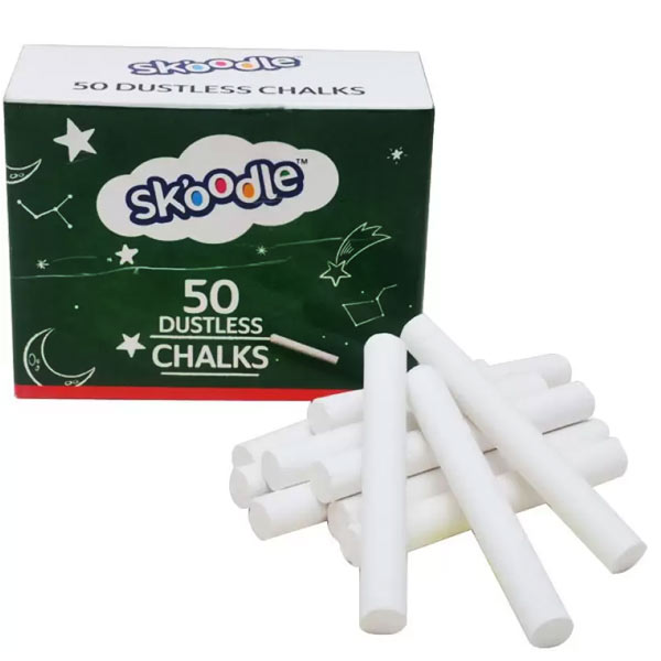 SKOODLE 50 White Dustless Chalks