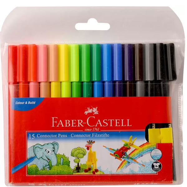 Faber-Castell Connector Pen Set - Pack of 15 (Assorted)