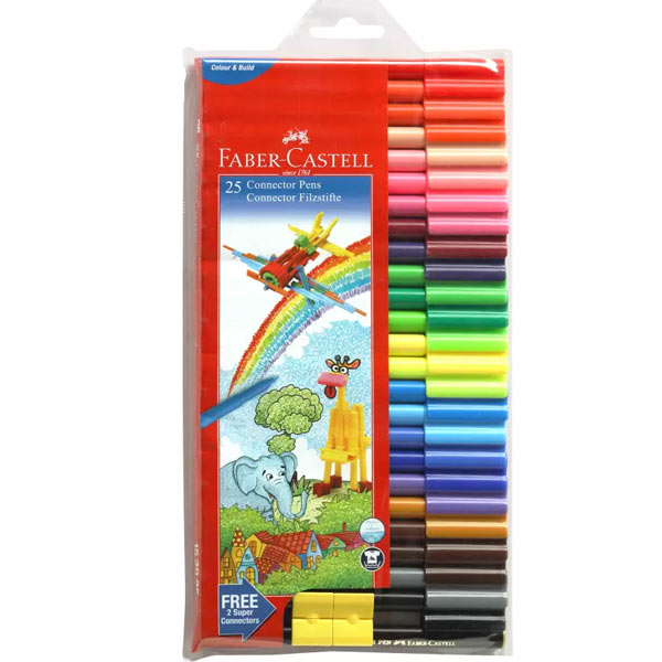 Faber-Castell Connector Pen Set - Pack of 25 (Assorted)