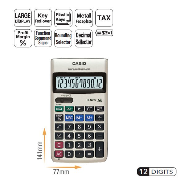 Casio Practical Calculators HL-122TV