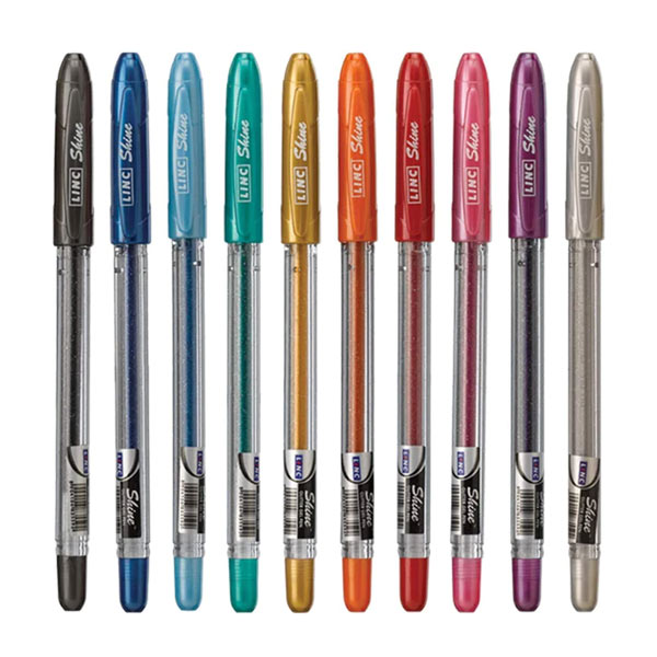 Linc Shine Glitter Pen Assorted Colours - Pack of 10