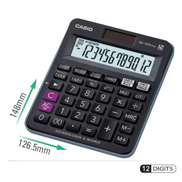 Casio Check Calculators Mini Desk Type MJ-120D