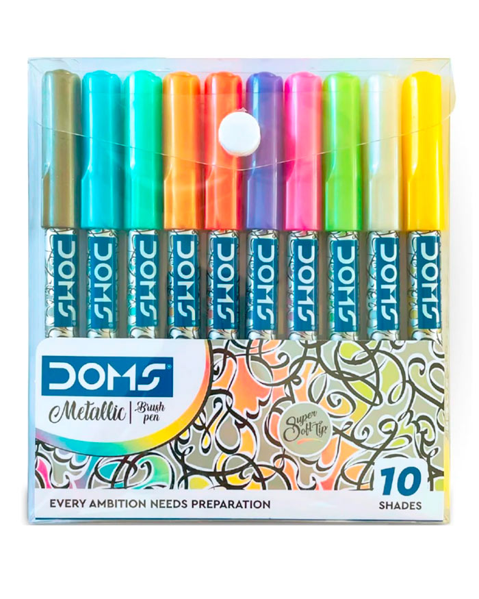 Doms Metallic Brush Pen Set of 10