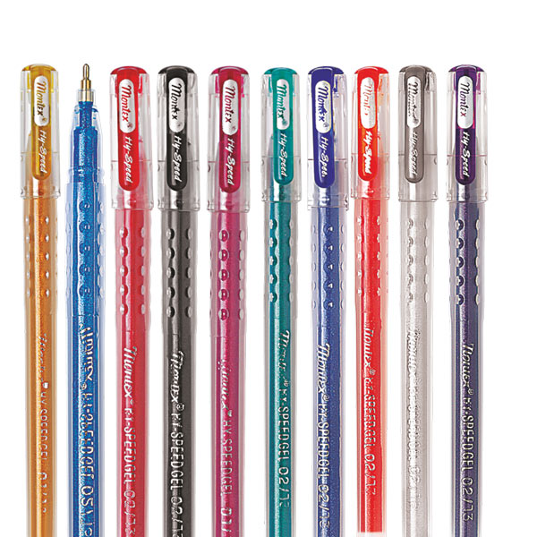 Montex Hy-Speed Glitter Gel Pen (Pack of 10, Multicolor)