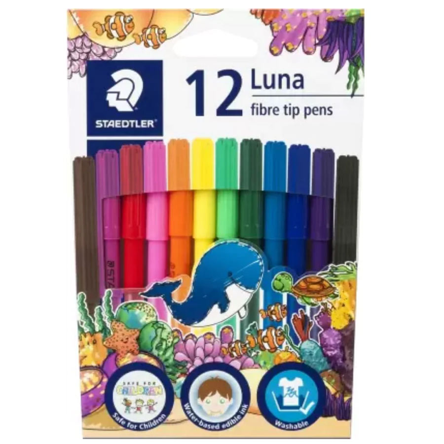 Staedtler Luna Fibre Tip Pens  12 Colour