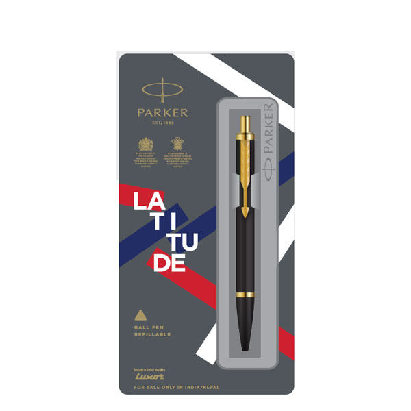 Parker Latitude Ball Pen with Chrome Trim / Gold Trim | Ink Color - Blue