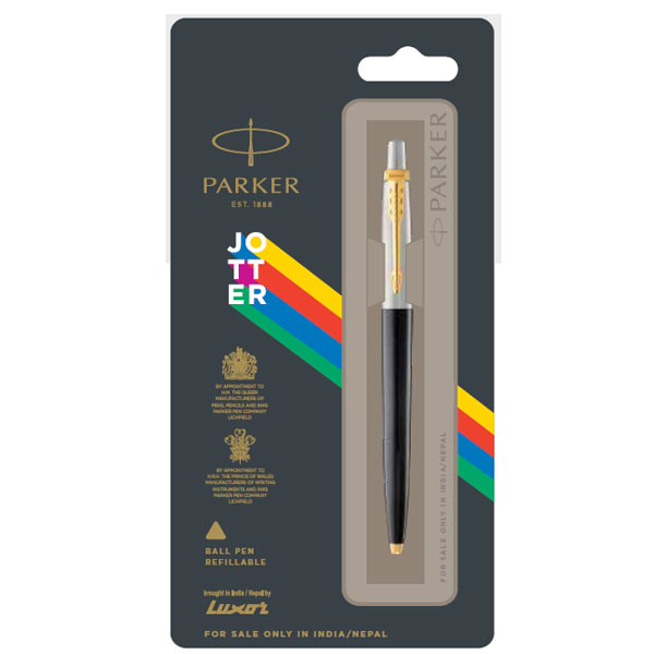 Parker Jotter Originals Ball Pen with Gold Trim | Ink Color - Blue