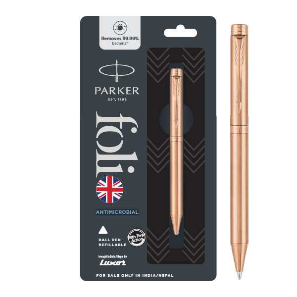 Parker Folio Antimicrobial Ball Pen - Copper Ion Plated | Ink Color - Blue