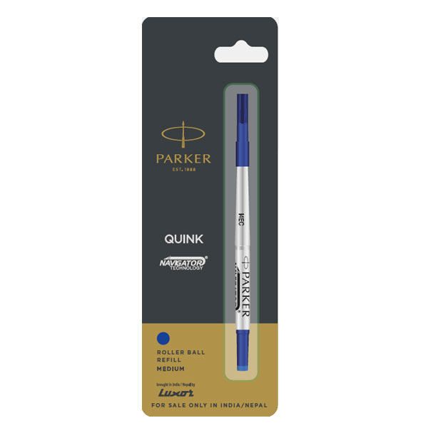Parker Quick Navigator Roller Ball Pen Refills (Cone Tip) | Ink Color - Blue