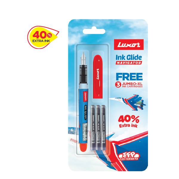 Luxor Ink Glide Fountain Pen  | Ink Color – Blue